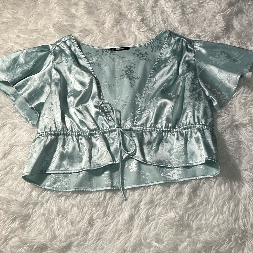 Medium SHEIN satin crop top